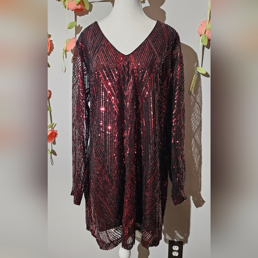 NWT City Chic Micah Sequin Shift Mini Dress Plus Size 20W